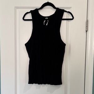 Anthropologie Black Ribbed Tank Top